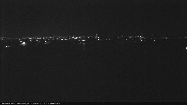 Lake Travis webcam, January 1, 2024 9:45 PM CT