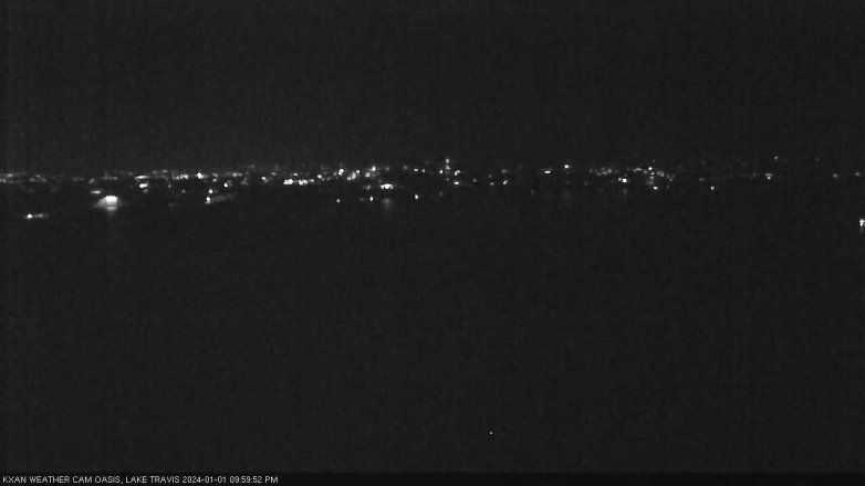 Lake Travis webcam, January 1, 2024 10:00 PM CT
