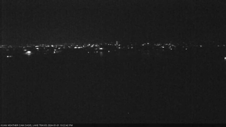 Lake Travis webcam, January 1, 2024 10:25 PM CT