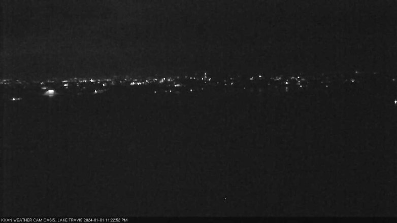Lake Travis webcam, January 1, 2024 11:25 PM CT