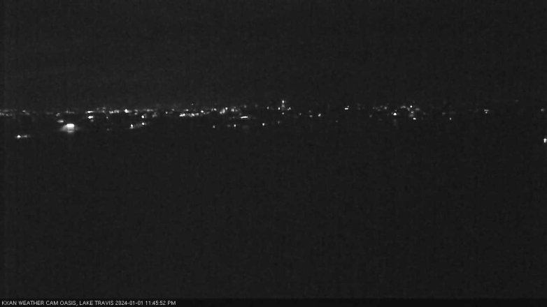 Lake Travis webcam, January 1, 2024 11:45 PM CT