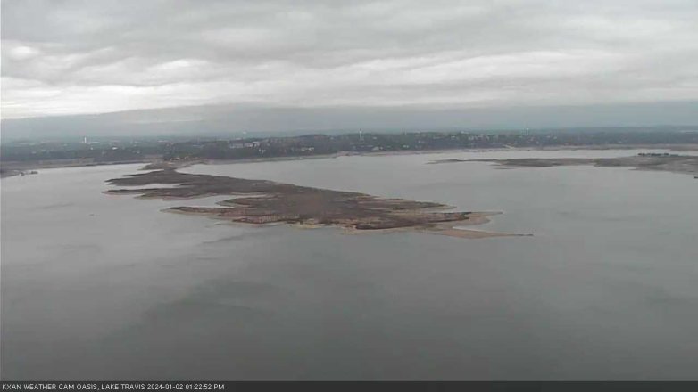 Lake Travis webcam, January 2, 2024 1:25 PM CT
