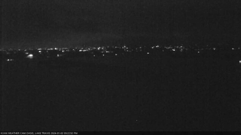Lake Travis webcam, January 2, 2024 9:25 PM CT