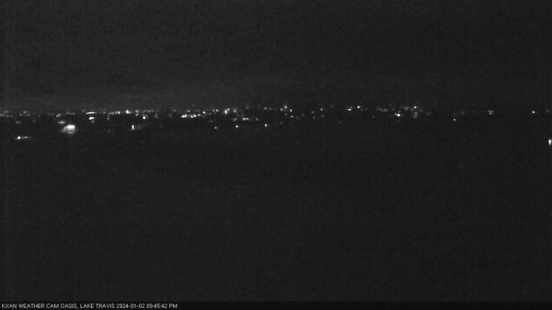 Lake Travis webcam, January 2, 2024 9:45 PM CT