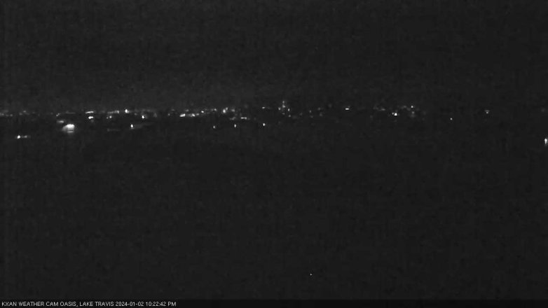 Lake Travis webcam, January 2, 2024 10:25 PM CT