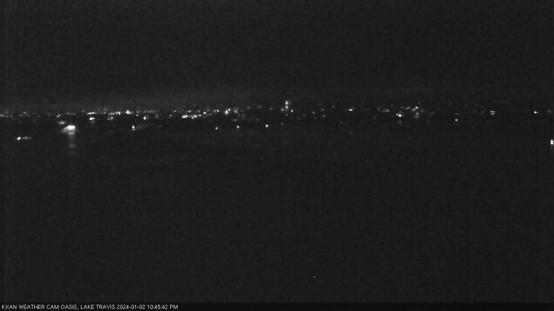 Lake Travis webcam, January 2, 2024 10:45 PM CT