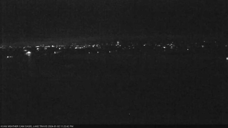 Lake Travis webcam, January 2, 2024 11:25 PM CT
