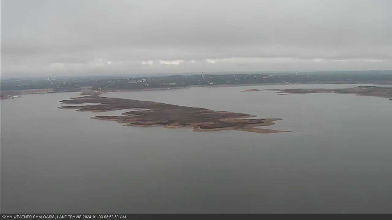 Lake Travis webcam, January 3, 2024 9:00 AM CT