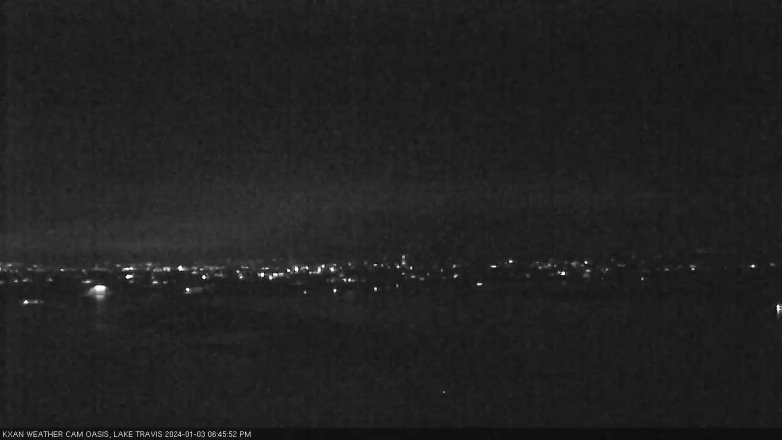 Lake Travis webcam, January 3, 2024 6:45 PM CT