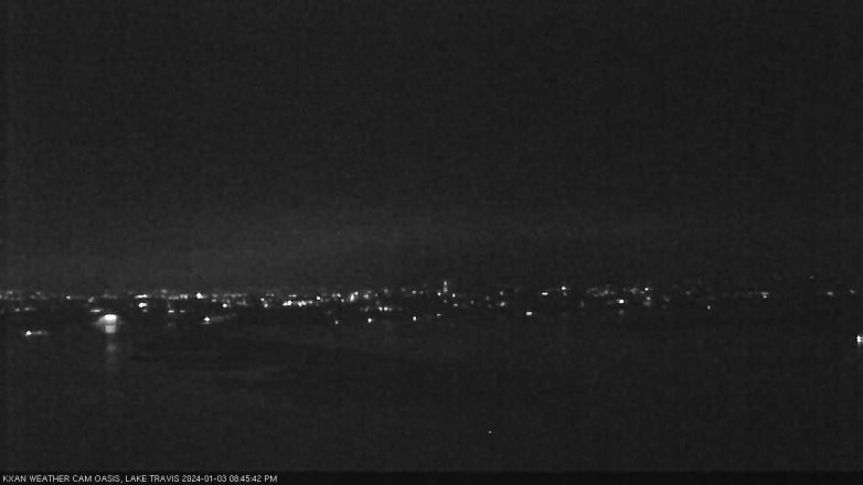 Lake Travis webcam, January 3, 2024 8:45 PM CT