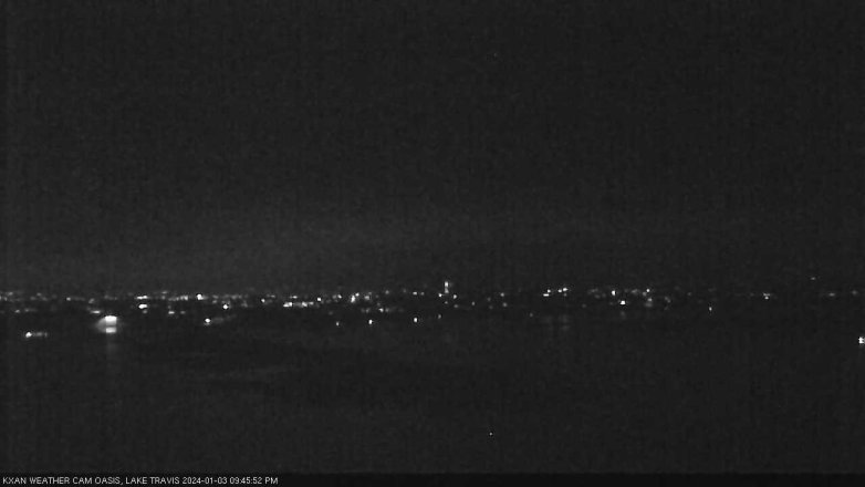 Lake Travis webcam, January 3, 2024 9:45 PM CT