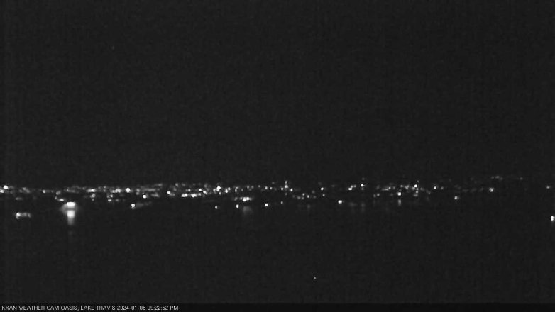 Lake Travis webcam, January 5, 2024 9:25 PM CT