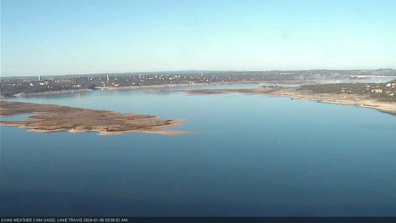 Lake Travis webcam, January 6, 2024 9:00 AM CT