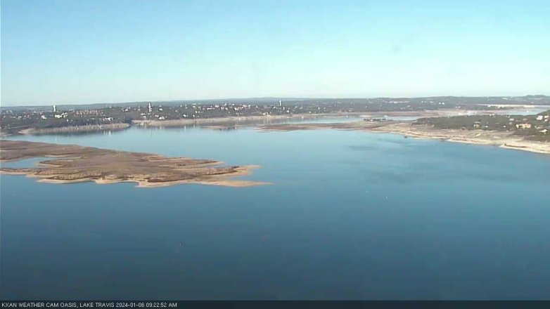 Lake Travis webcam, January 6, 2024 9:25 AM CT