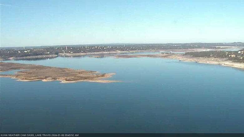 Lake Travis webcam, January 6, 2024 9:45 AM CT