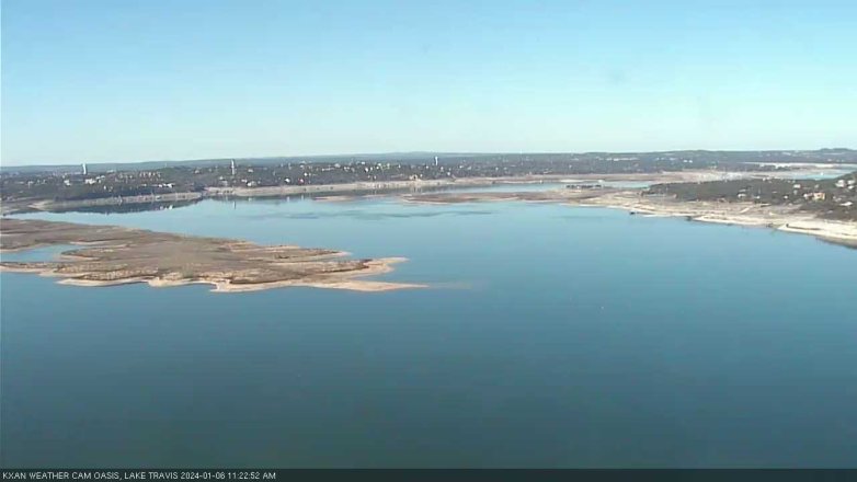 Lake Travis webcam, January 6, 2024 11:25 AM CT