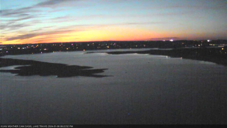 Lake Travis webcam, January 6, 2024 6:25 PM CT