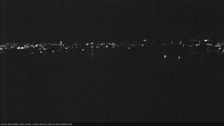 Lake Travis webcam, January 6, 2024 7:45 PM CT