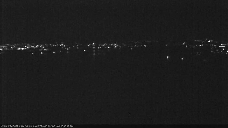 Lake Travis webcam, January 6, 2024 8:00 PM CT