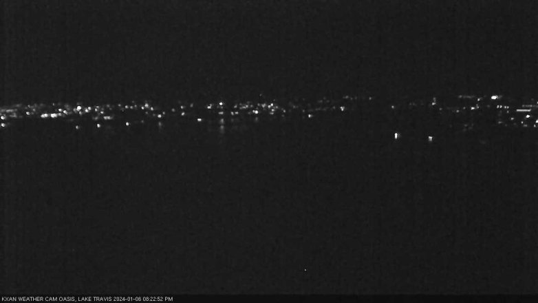 Lake Travis webcam, January 6, 2024 8:25 PM CT