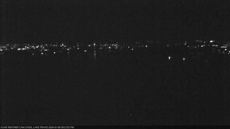 Lake Travis webcam, January 6, 2024 9:25 PM CT
