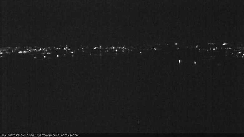 Lake Travis webcam, January 6, 2024 9:45 PM CT