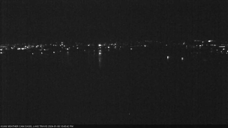Lake Travis webcam, January 6, 2024 10:45 PM CT