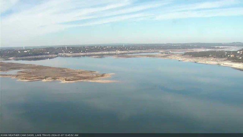 Lake Travis webcam, January 7, 2024 10:45 AM CT