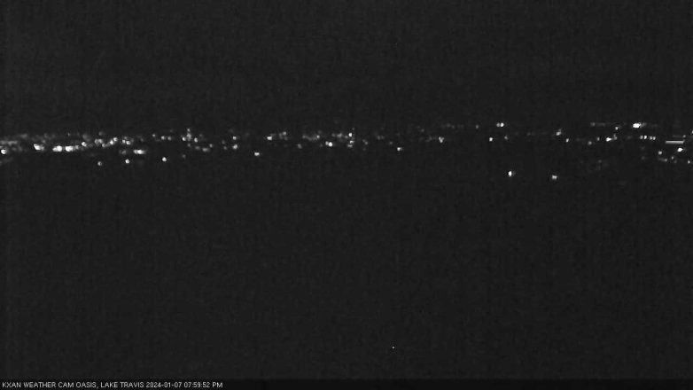Lake Travis webcam, January 7, 2024 8:00 PM CT