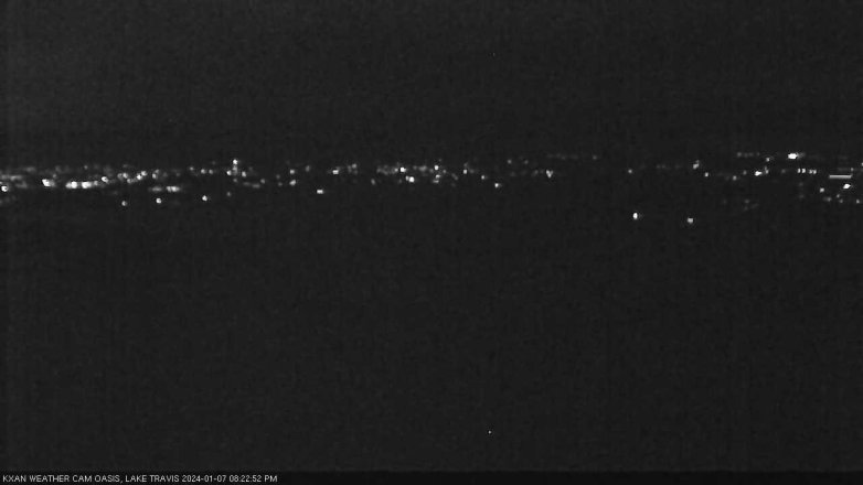 Lake Travis webcam, January 7, 2024 8:25 PM CT
