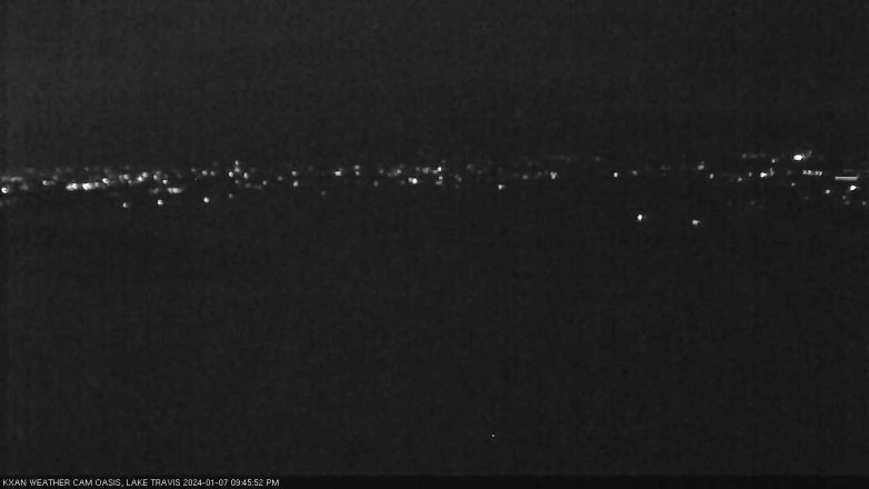 Lake Travis webcam, January 7, 2024 9:45 PM CT