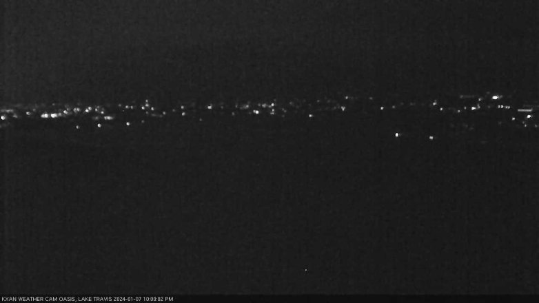 Lake Travis webcam, January 7, 2024 10:00 PM CT