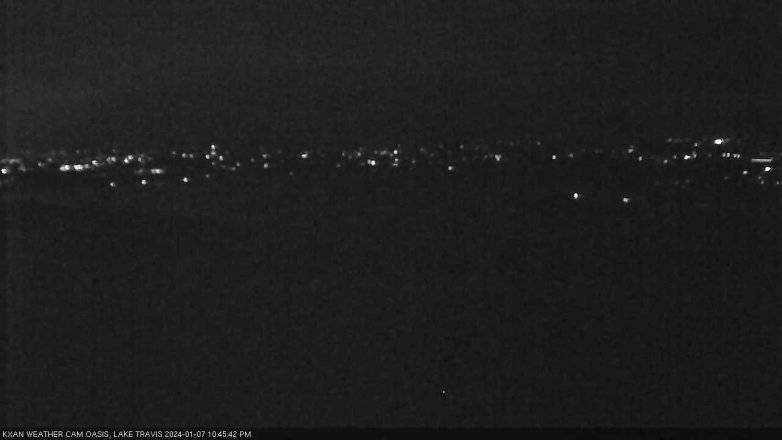 Lake Travis webcam, January 7, 2024 10:45 PM CT
