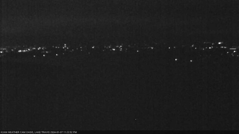 Lake Travis webcam, January 7, 2024 11:25 PM CT
