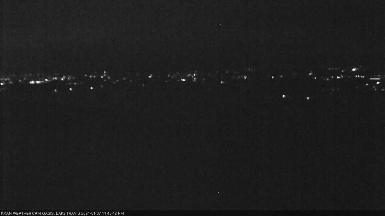 Lake Travis webcam, January 7, 2024 11:45 PM CT