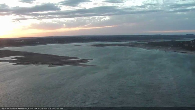 Lake Travis webcam, January 8, 2024 5:45 PM CT