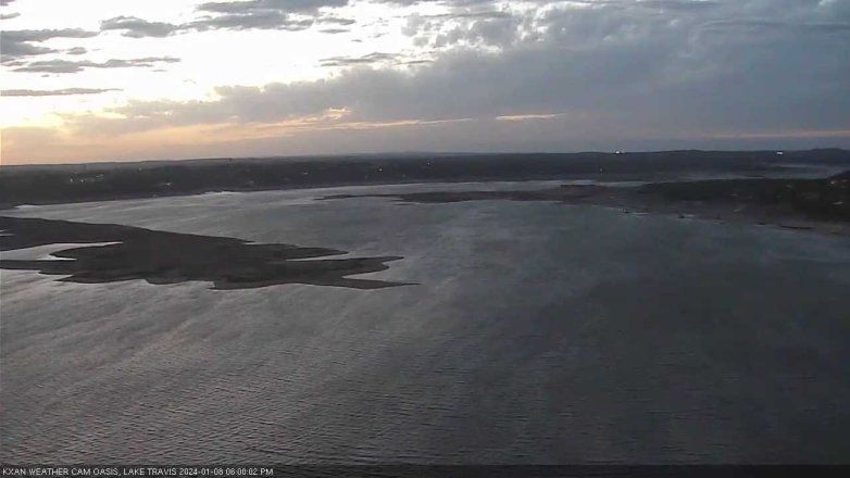 Lake Travis webcam, January 8, 2024 6:00 PM CT
