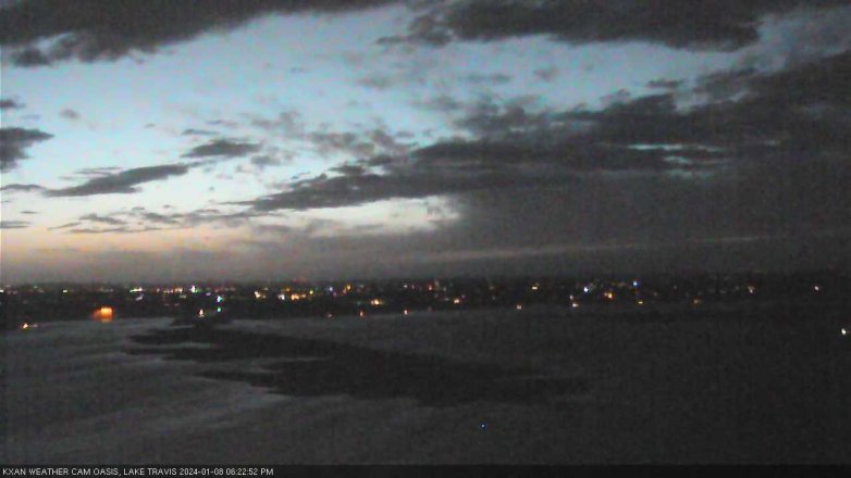Lake Travis webcam, January 8, 2024 6:25 PM CT