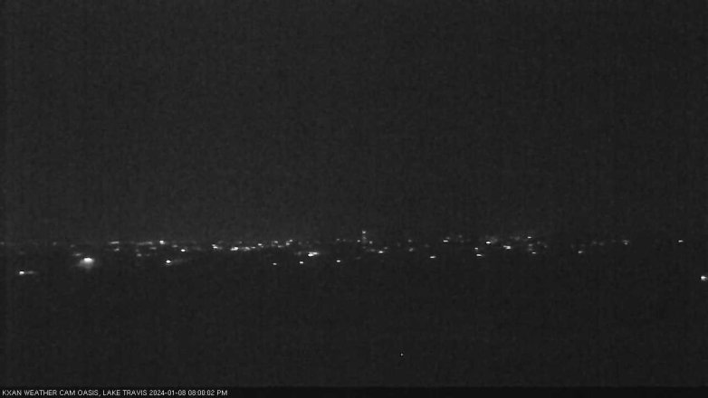 Lake Travis webcam, January 8, 2024 8:00 PM CT