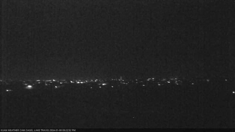Lake Travis webcam, January 8, 2024 9:25 PM CT