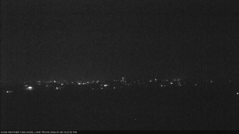 Lake Travis webcam, January 8, 2024 10:25 PM CT
