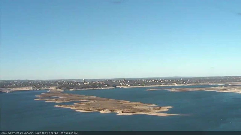 Lake Travis webcam, January 9, 2024 9:00 AM CT