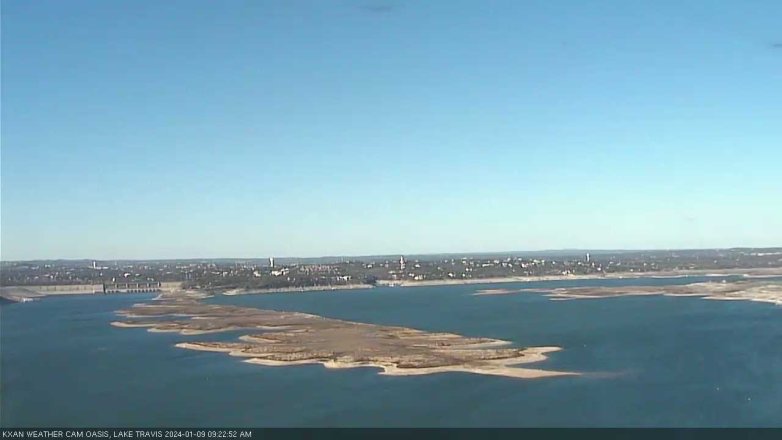 Lake Travis webcam, January 9, 2024 9:25 AM CT