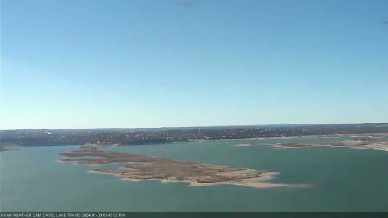 Lake Travis webcam, January 9, 2024 1:45 PM CT