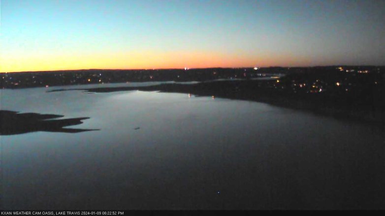 Lake Travis webcam, January 9, 2024 6:25 PM CT