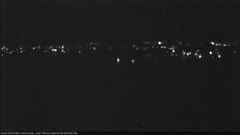 Lake Travis webcam, January 9, 2024 10:00 PM CT