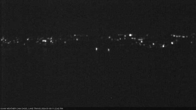 Lake Travis webcam, January 9, 2024 11:25 PM CT
