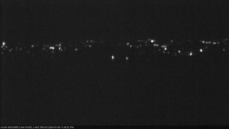 Lake Travis webcam, January 9, 2024 11:45 PM CT