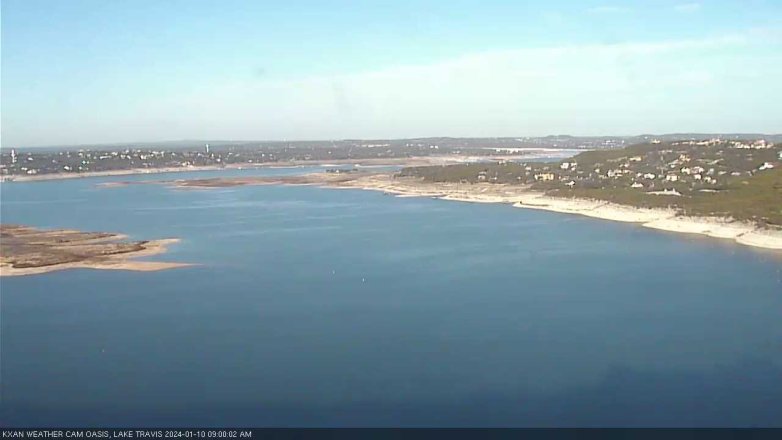 Lake Travis webcam, January 10, 2024 9:00 AM CT