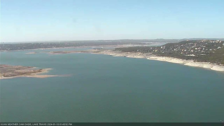 Lake Travis webcam, January 10, 2024 1:45 PM CT